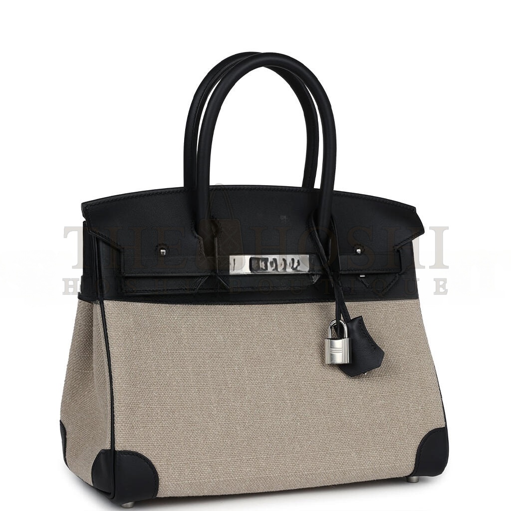 H**me5 BIRKIN 35 BIVOUAC FICELLE CANVAS AND BLACK BAG 8023220073 (35*24*18cm) Master Quality